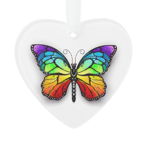 Rainbow butterfly Monarch Ornament