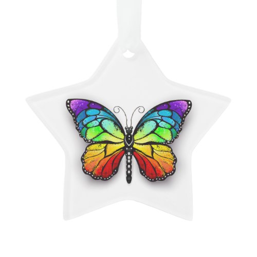 Rainbow butterfly Monarch Ornament