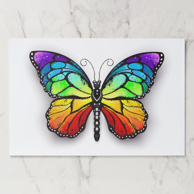 Rainbow butterfly Monarch Paper Pad (Front)