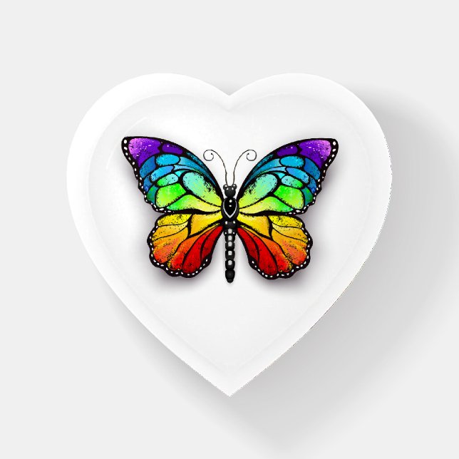 Rainbow butterfly Monarch Paperweight (Front)