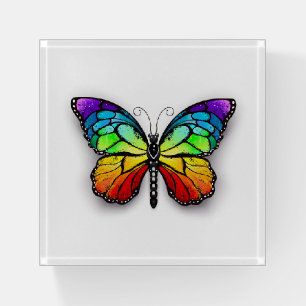 Rainbow butterfly Monarch Paperweight