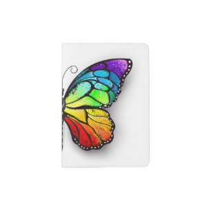 Rainbow butterfly Monarch Passport Holder