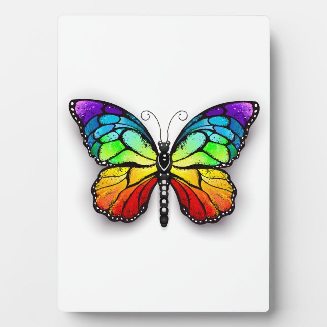 Rainbow butterfly Monarch Plaque (Front)