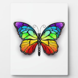 Rainbow butterfly Monarch Plaque
