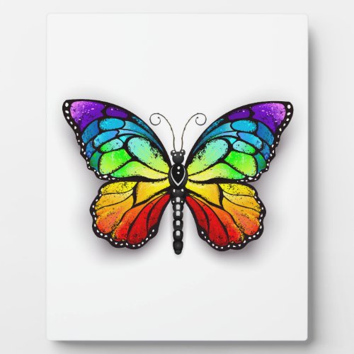 Rainbow butterfly Monarch Plaque