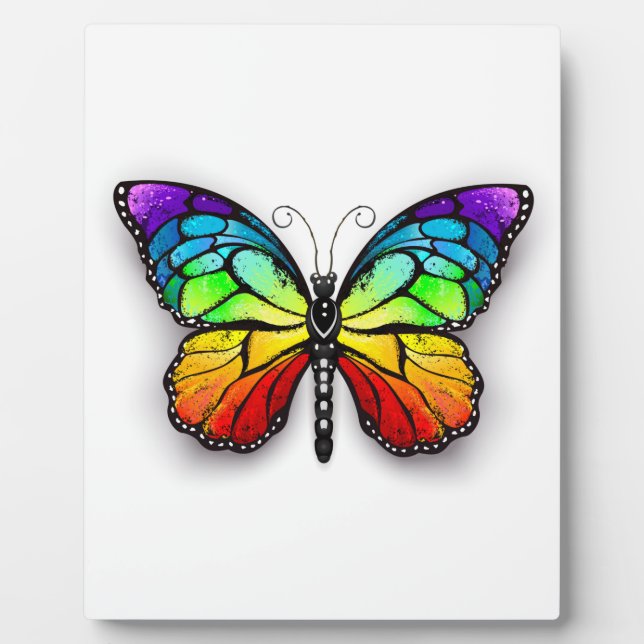 Rainbow butterfly Monarch Plaque (Front)