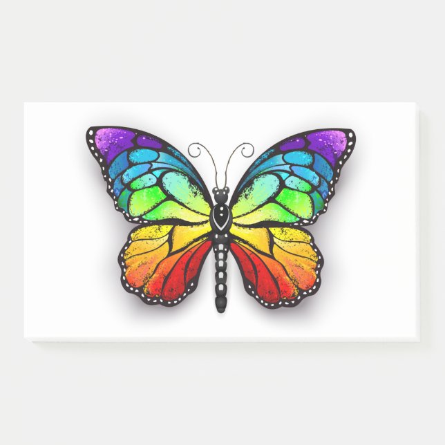 Rainbow butterfly Monarch Post-it Notes (Front)
