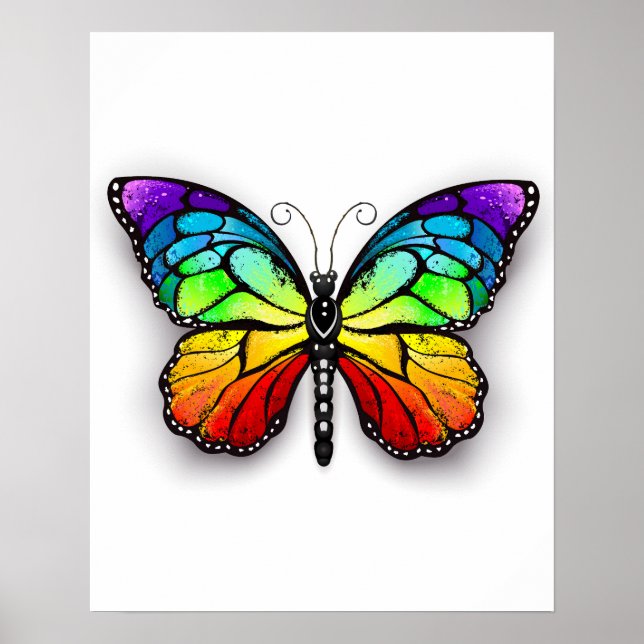 Rainbow butterfly Monarch Poster (Front)