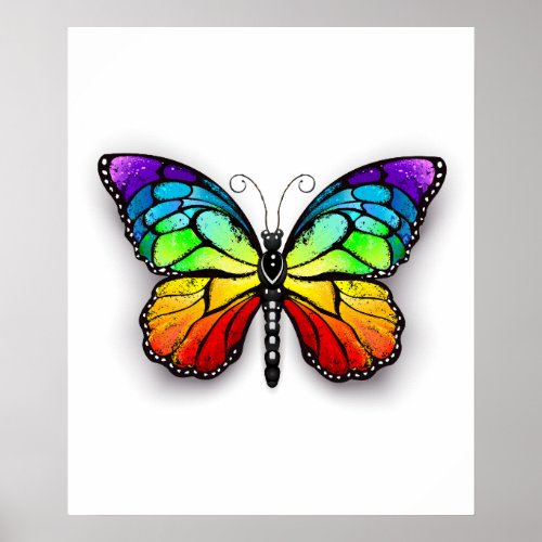 Rainbow butterfly Monarch Poster