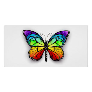 Rainbow butterfly Monarch Poster