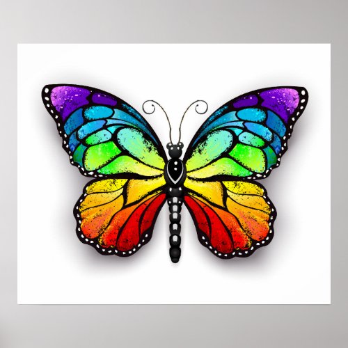 Rainbow butterfly Monarch Poster