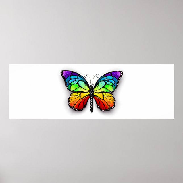 Rainbow butterfly Monarch Poster (Front)
