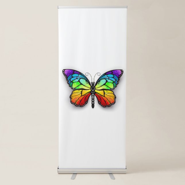 Rainbow butterfly Monarch Retractable Banner (Front)