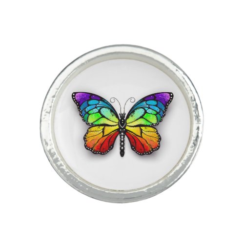 Rainbow butterfly Monarch Ring