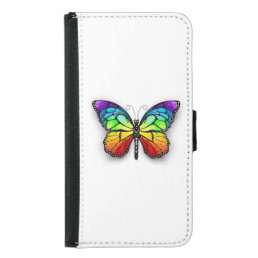 Rainbow butterfly Monarch Samsung Galaxy S5 Wallet Case