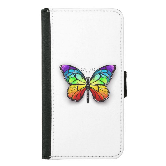 Rainbow butterfly Monarch Samsung Galaxy Wallet Case (Front)