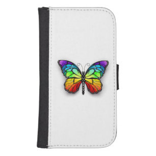 Rainbow butterfly Monarch Galaxy S4 Wallet Case