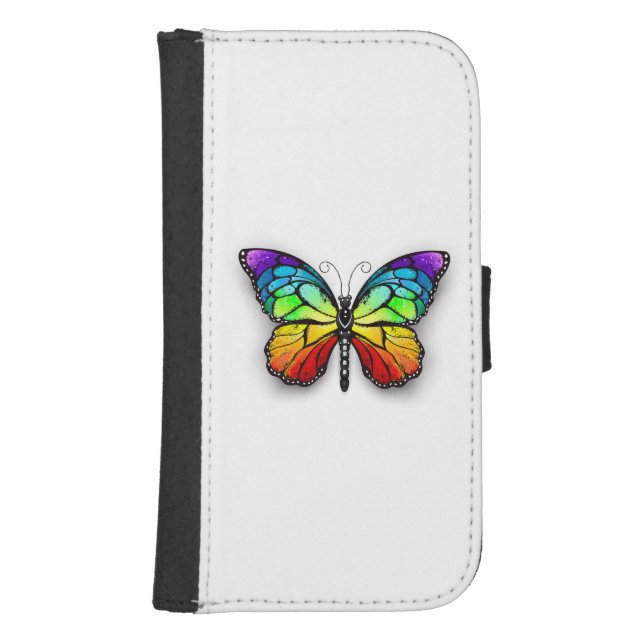 Rainbow butterfly Monarch Samsung Galaxy Wallet Case (Front)