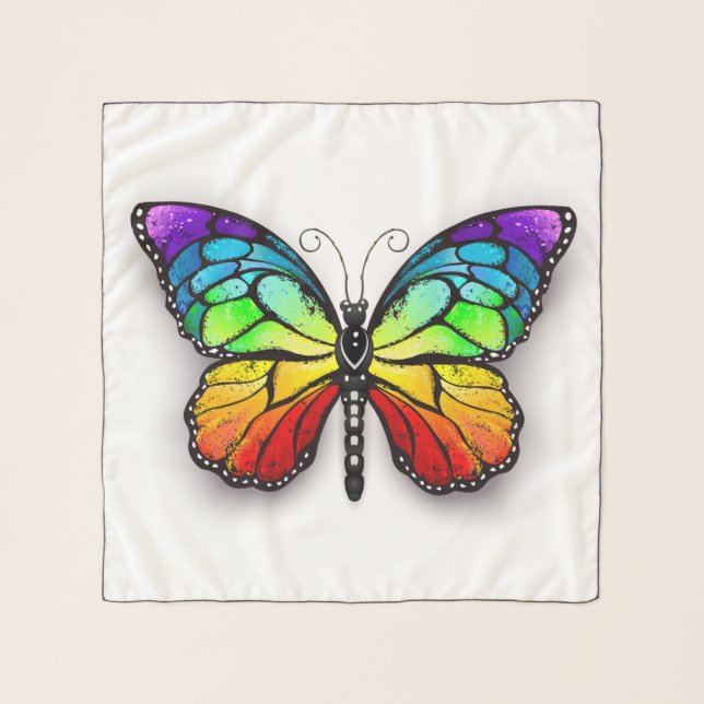 Rainbow butterfly Monarch Scarf (Front)