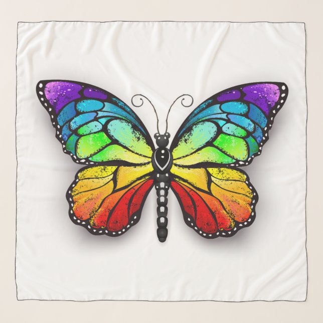 Rainbow butterfly Monarch Scarf (Front)