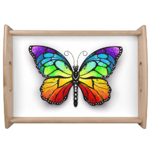 Rainbow butterfly Monarch Serving Tray