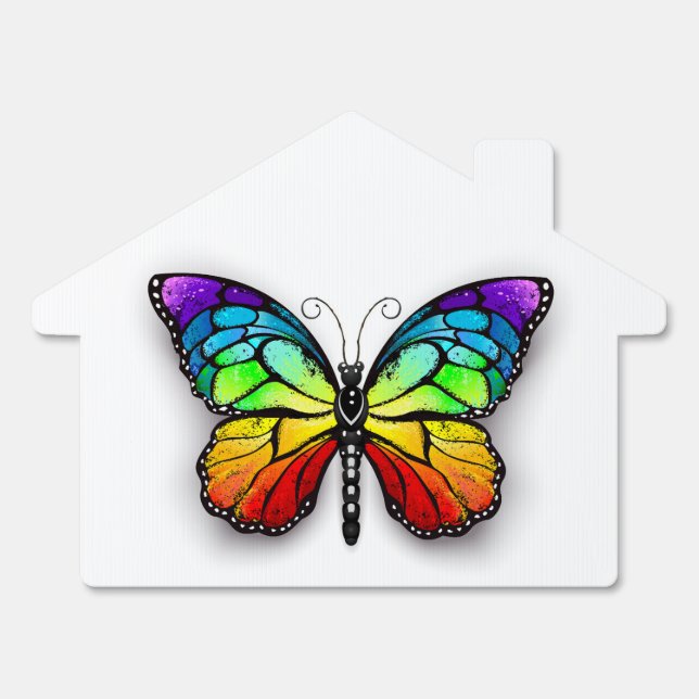 Rainbow butterfly Monarch Sign (Front)