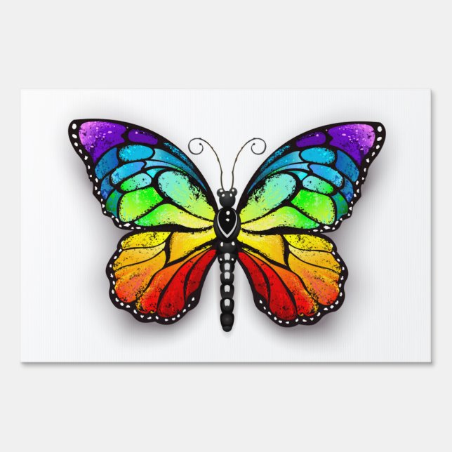 Rainbow butterfly Monarch Sign (Front)
