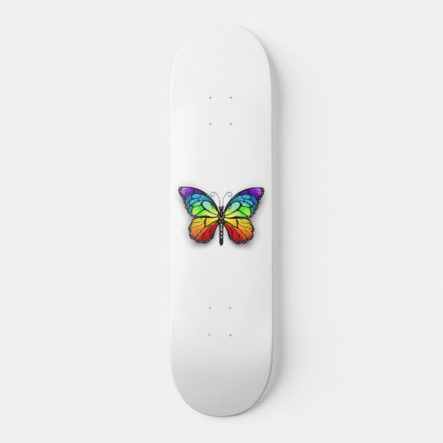 Rainbow butterfly Monarch Skateboard (Front)
