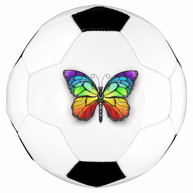 Rainbow butterfly Monarch Soccer Ball (Front)
