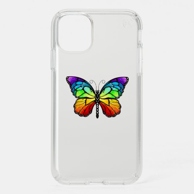 Rainbow butterfly Monarch Speck iPhone 11 Case (Front)
