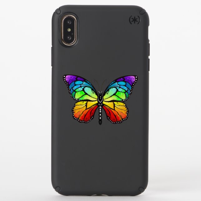 Rainbow butterfly Monarch Speck iPhone XS Max Case (Front)