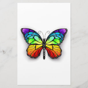 Rainbow butterfly Monarch Stationery