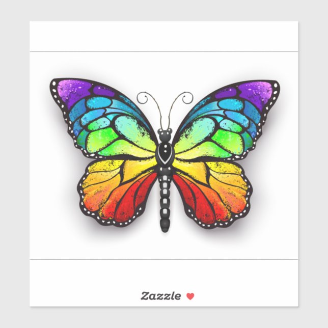 Rainbow butterfly Monarch Sticker (Sheet)