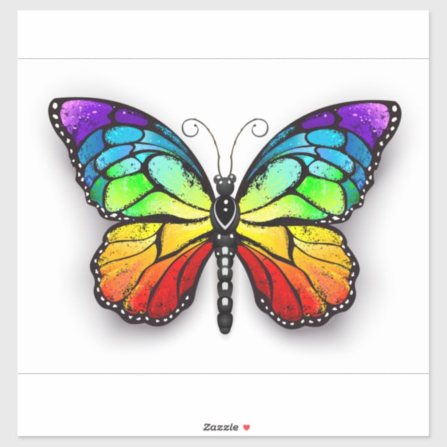 Rainbow butterfly Monarch Sticker (Sheet)