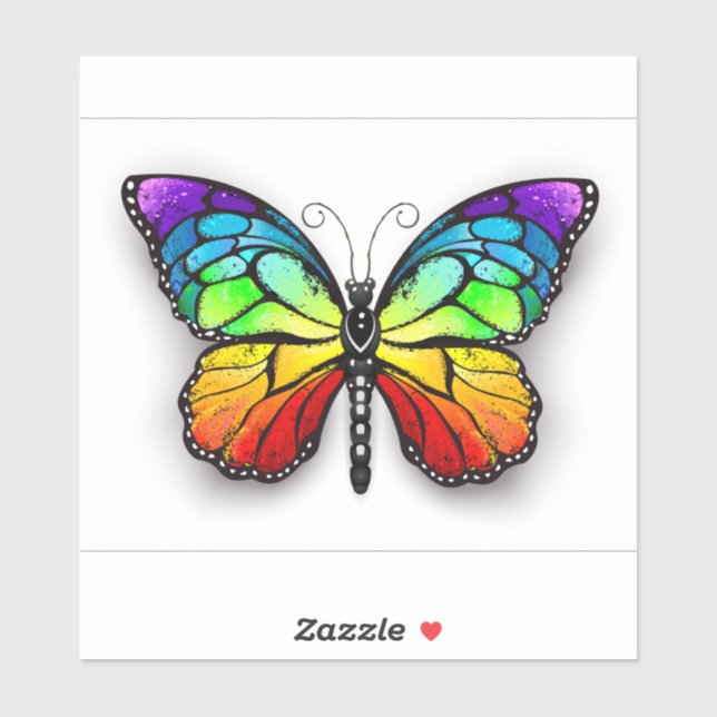 Rainbow butterfly Monarch Sticker (Sheet)