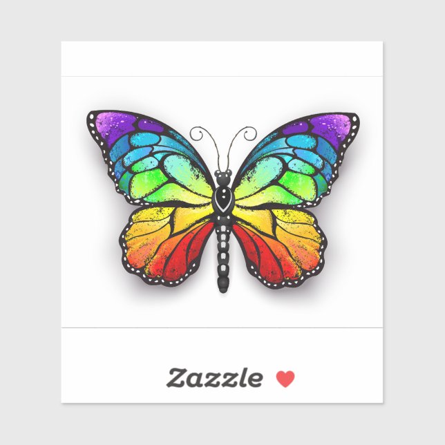 Rainbow butterfly Monarch Sticker (Sheet)