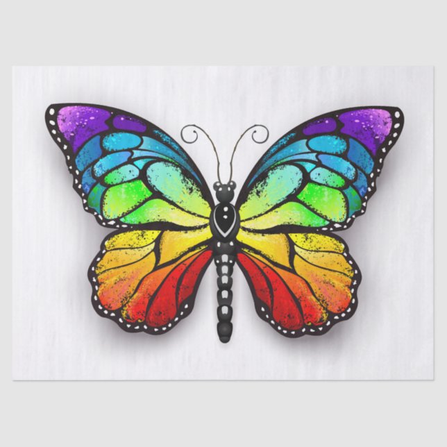 Rainbow butterfly Monarch Tissue Paper (Front)