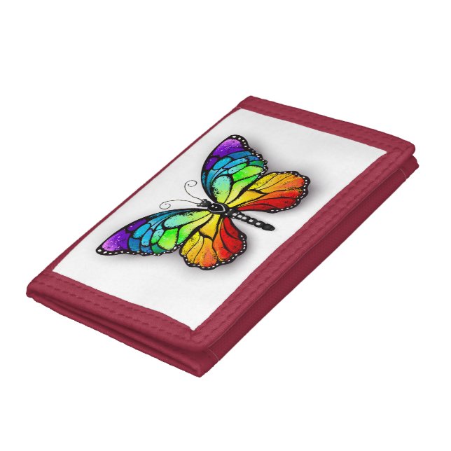 Rainbow butterfly Monarch Trifold Wallet (Bottom)