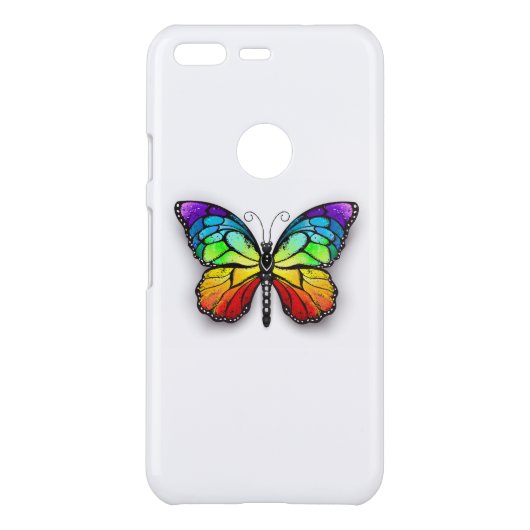 Rainbow butterfly Monarch Uncommon Google Pixel Case (Back)