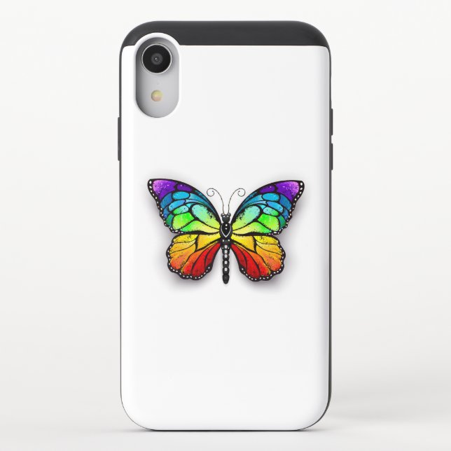 Rainbow butterfly Monarch Uncommon iPhone Case (Back)