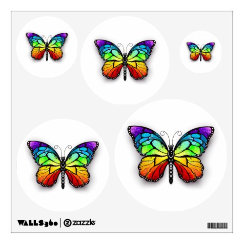 Rainbow butterfly Monarch Wall Decal