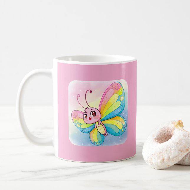 Rainbow Butterfly Mug (With Donut)