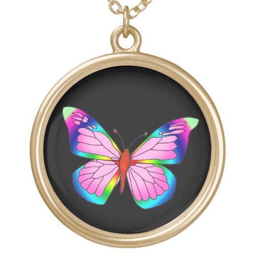 Rainbow Butterfly Necklace