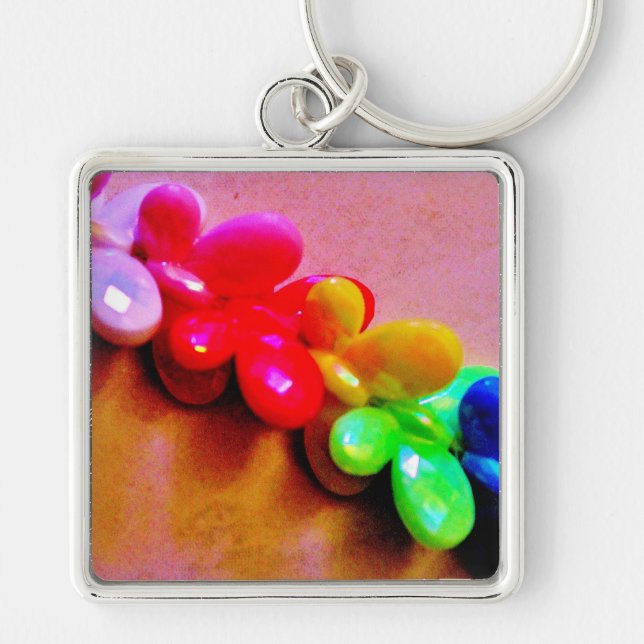 Rainbow Butterfly Necklace Keychain (Front)
