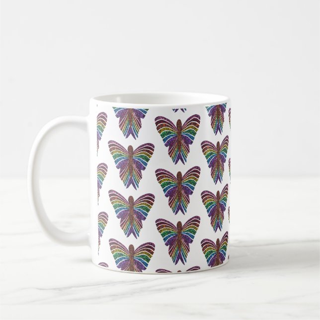 Rainbow Butterfly (pattern) - Classic Mug (Left)
