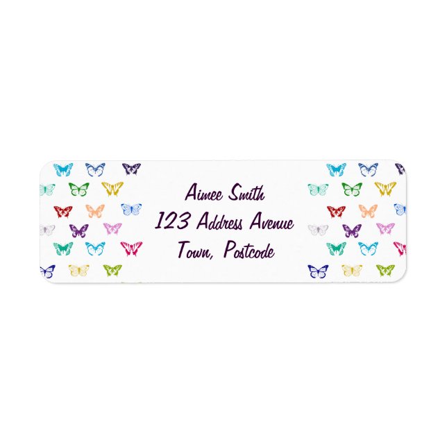 Rainbow butterfly pattern label (Front)
