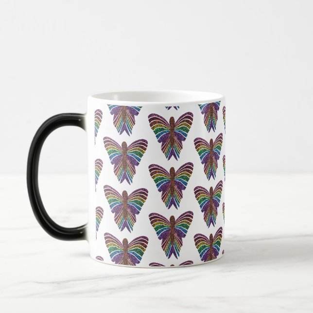 Rainbow Butterfly (pattern) - Morphing Mug (Left)