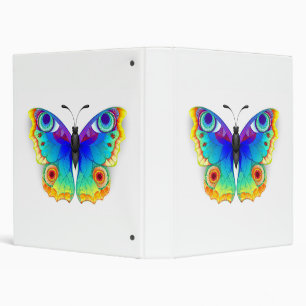 Rainbow Butterfly Peacock Eye 3 Ring Binder
