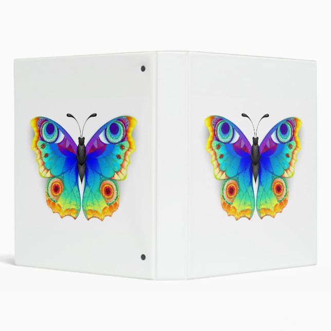 Rainbow Butterfly Peacock Eye 3 Ring Binder (Background)