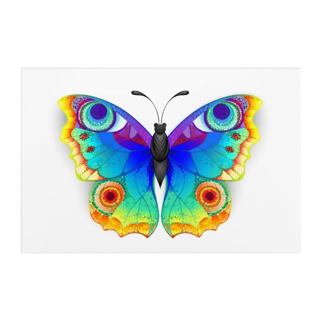 Rainbow Butterfly Peacock Eye Acrylic Print (Front)